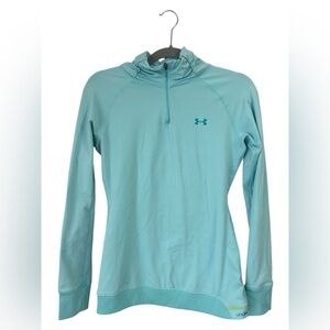 Under Armour Women’s Medium Form Fitting Teal Soft Long Sleeve 3/4 Zip Pullover